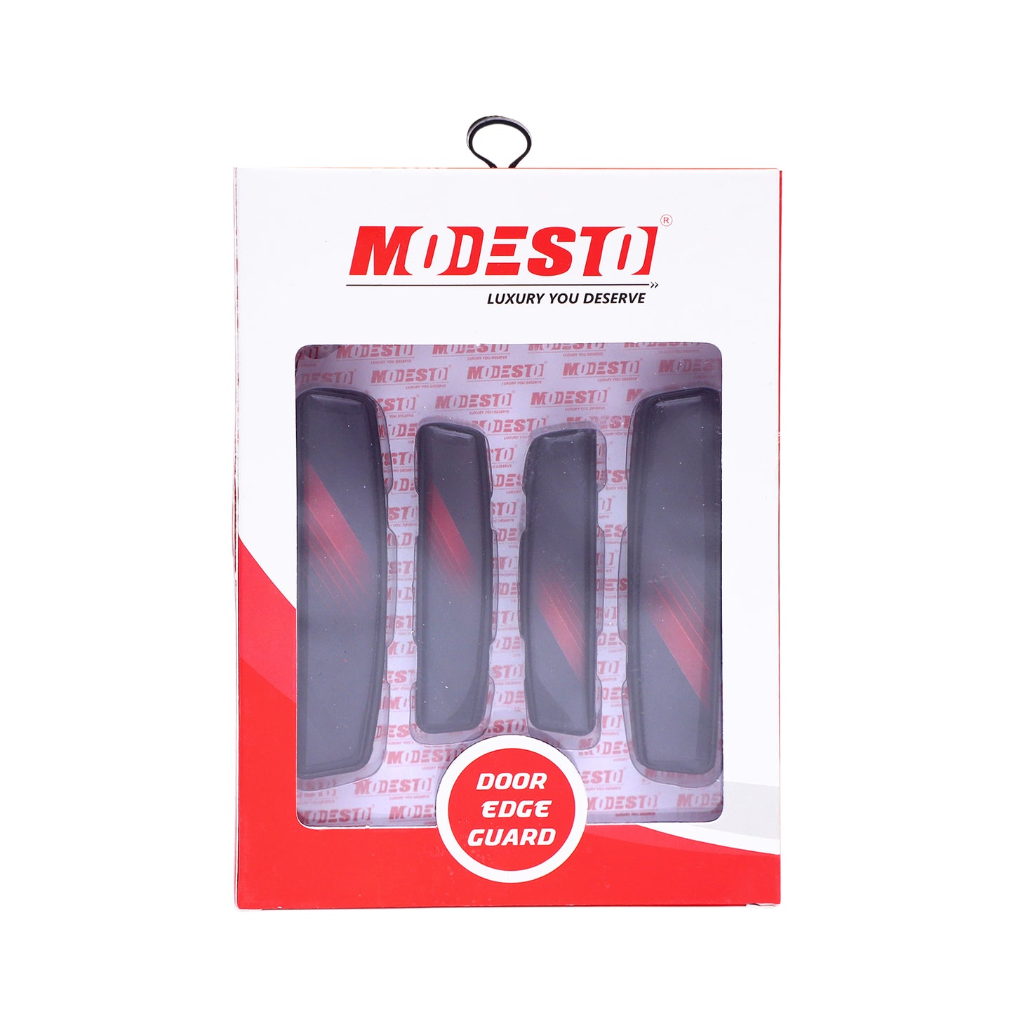 Modesto Premium Door Edge Guard – Black Red Carbon Design