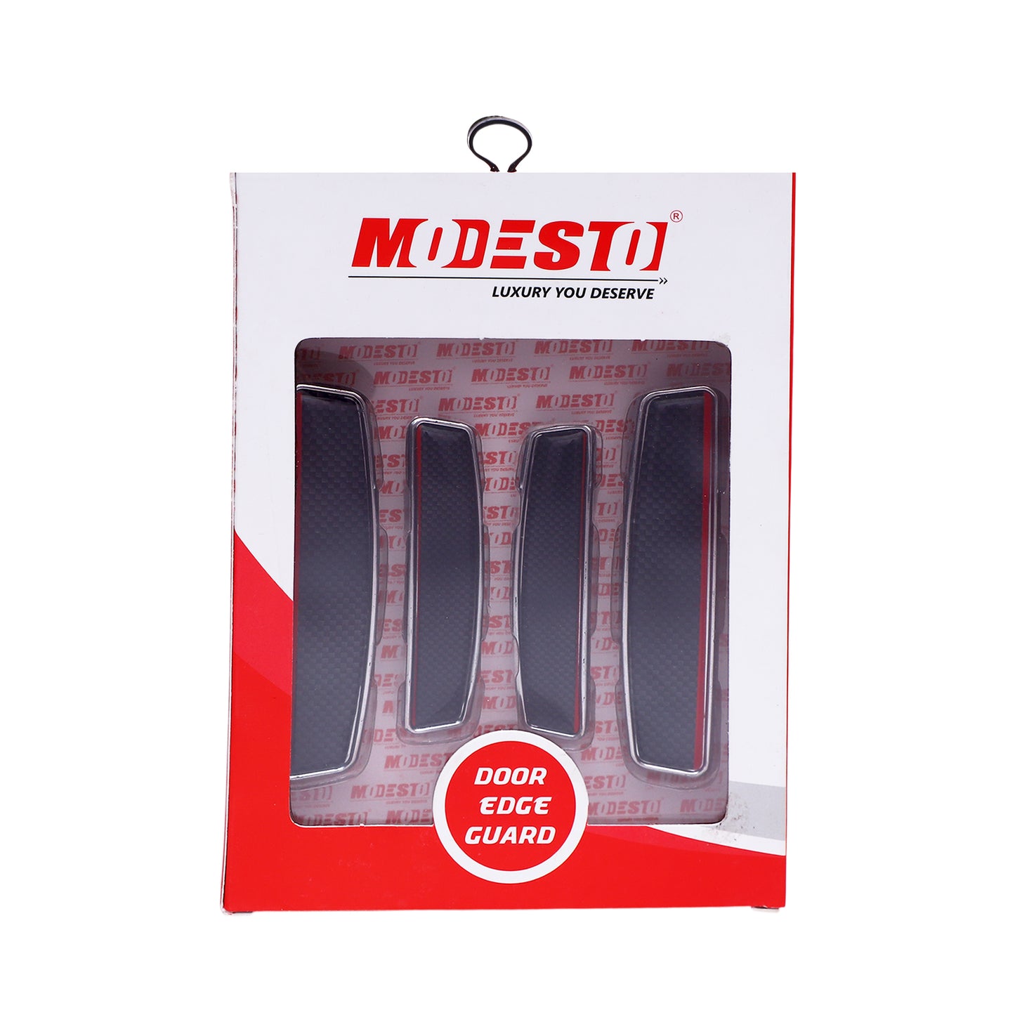 Modesto Premium Door Edge Guard – Chrome Red Accent Design