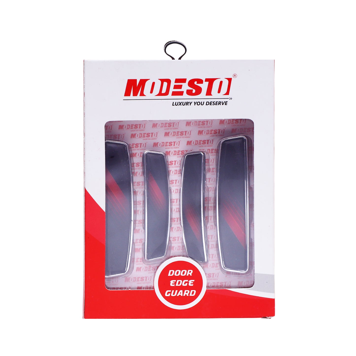 Modesto Premium Door Edge Guard – Chrome Red Carbon Design