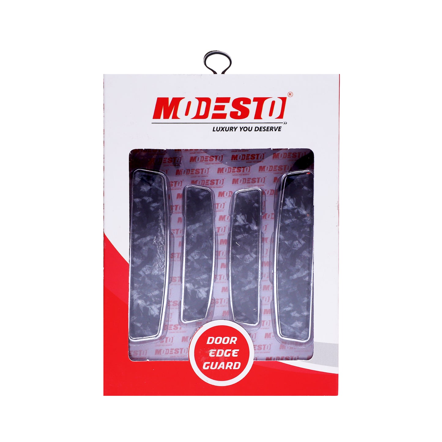 Modesto Premium Door Edge Guard – Chrome Carbon Pattern Design