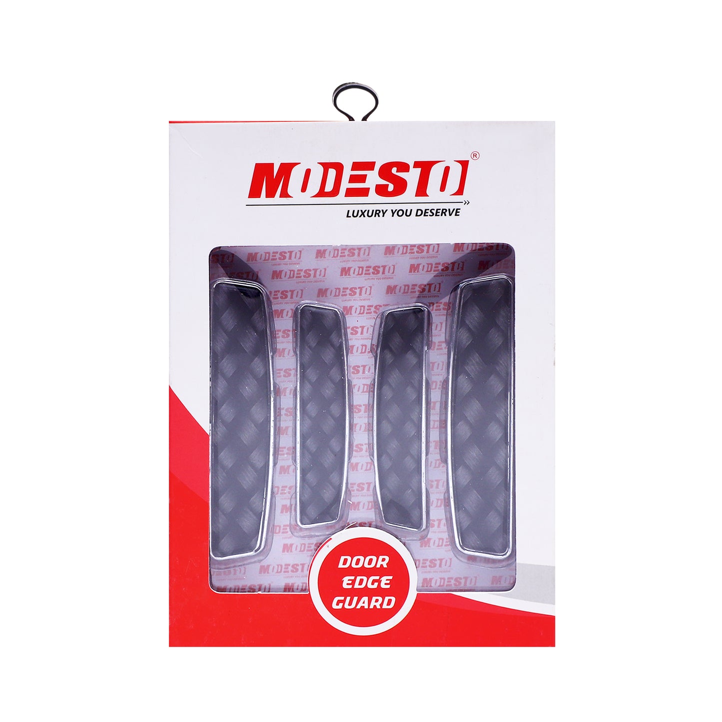 Modesto Premium Door Edge Guard – Chrome Carbon Fiber Design