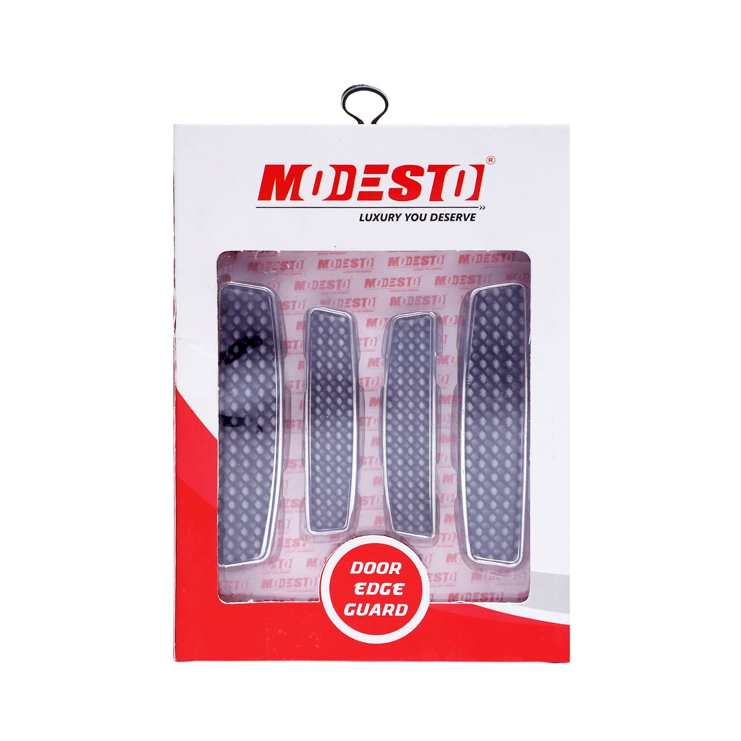 Modesto Premium Door Edge Guard – Chrome Carbon Fiber Design