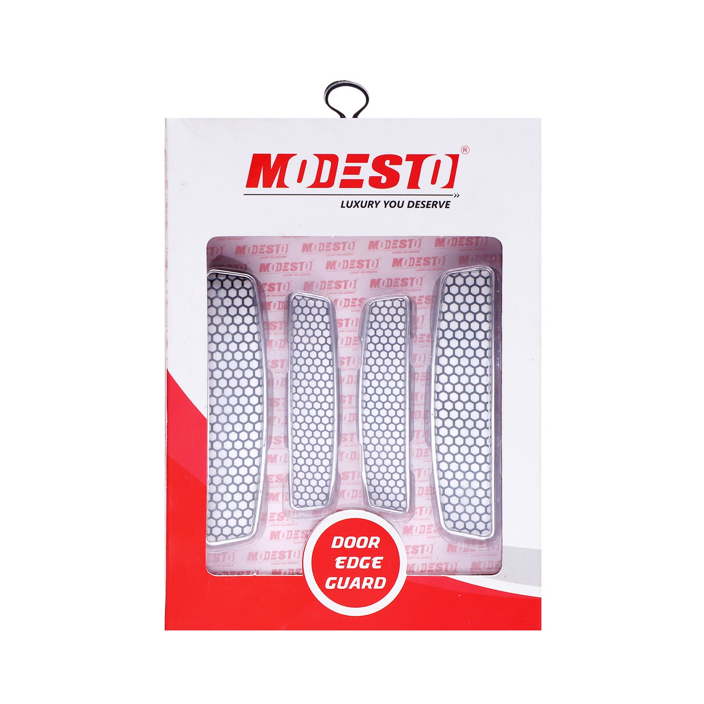 Modesto Premium Door Edge Guard – Chrome Honeycomb Design